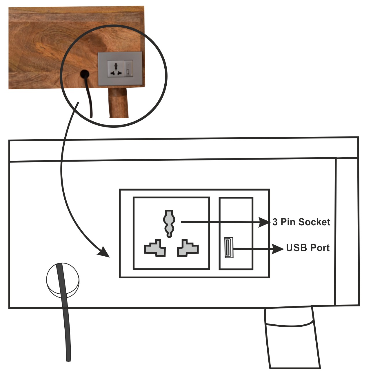 Gallery Back Cable Writing Desk - Image 12