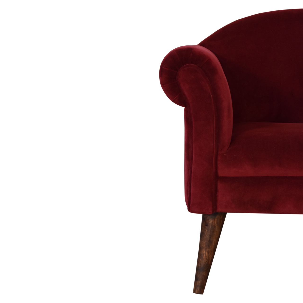 Wine Velvet Nordic Style Armchair - Image 5