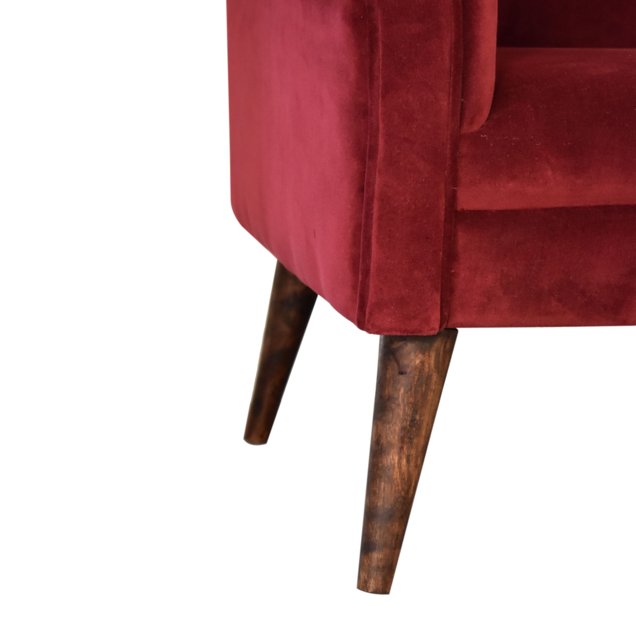 Wine Velvet Nordic Style Armchair - Image 7