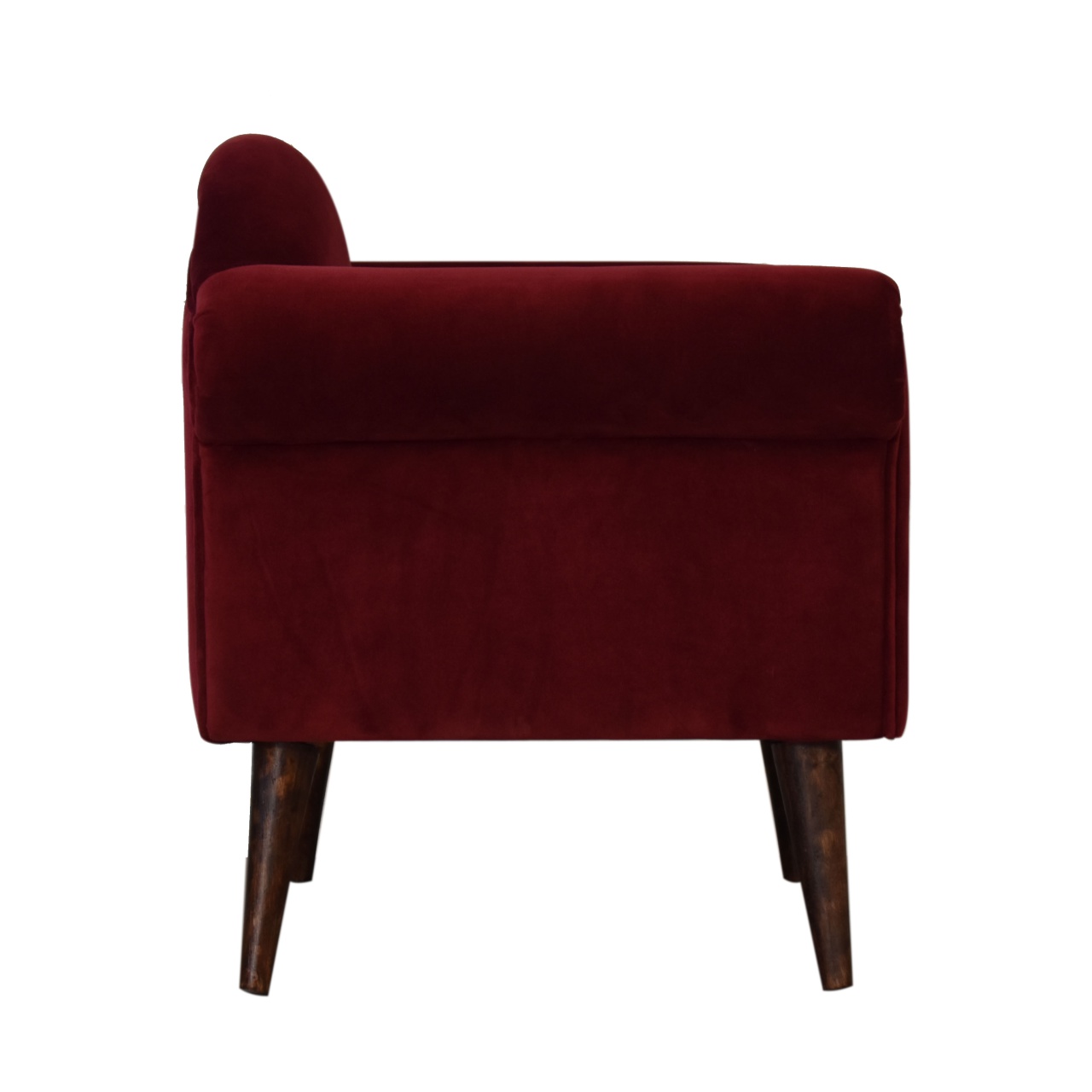 Wine Velvet Nordic Style Armchair - Image 8