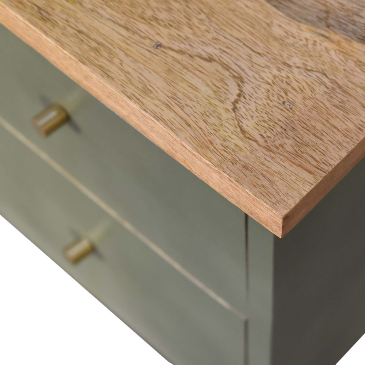 Olive Hand Painted Bedside - Image 5