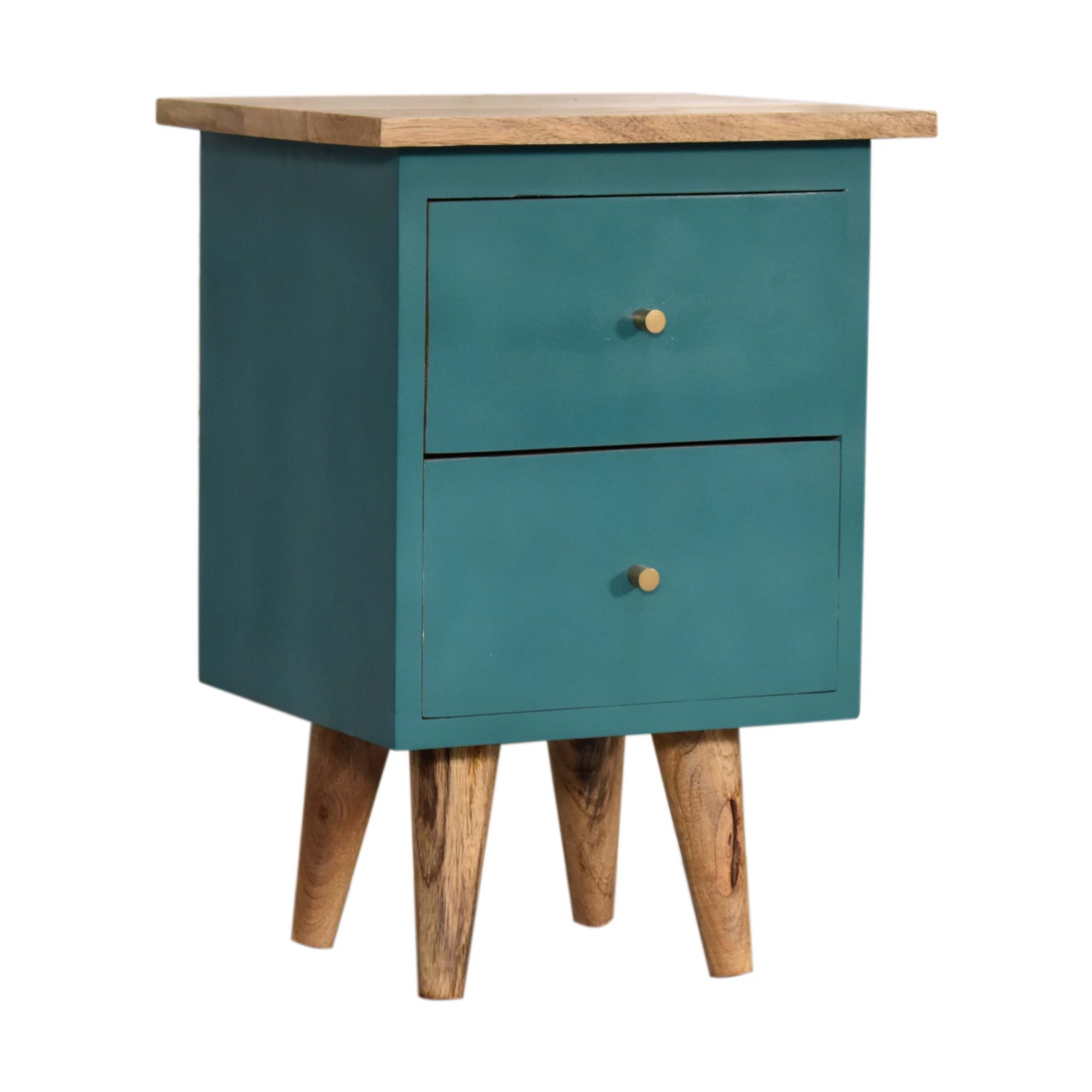 Teal Hand Painted Bedside - Image 2