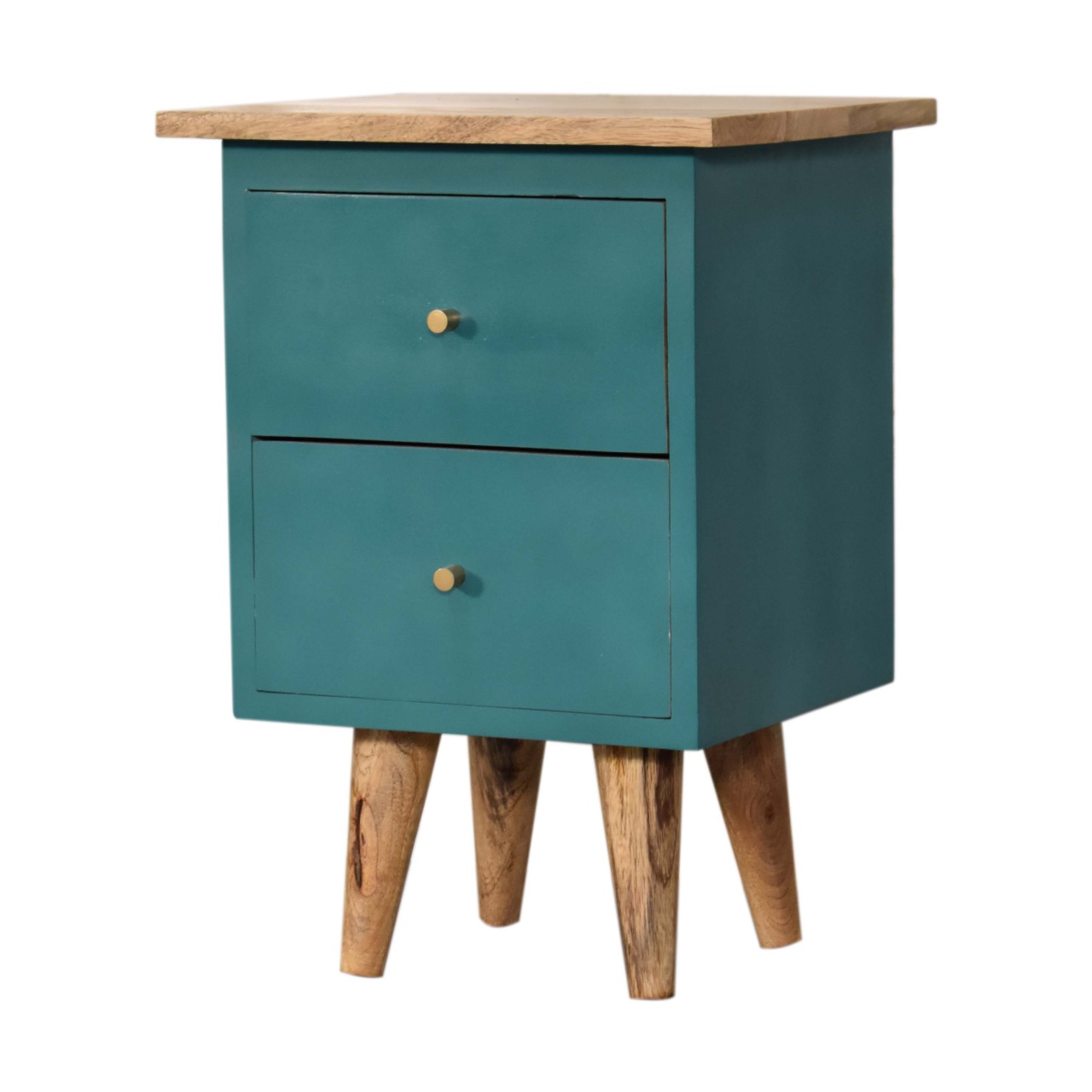 Teal Hand Painted Bedside - Image 3
