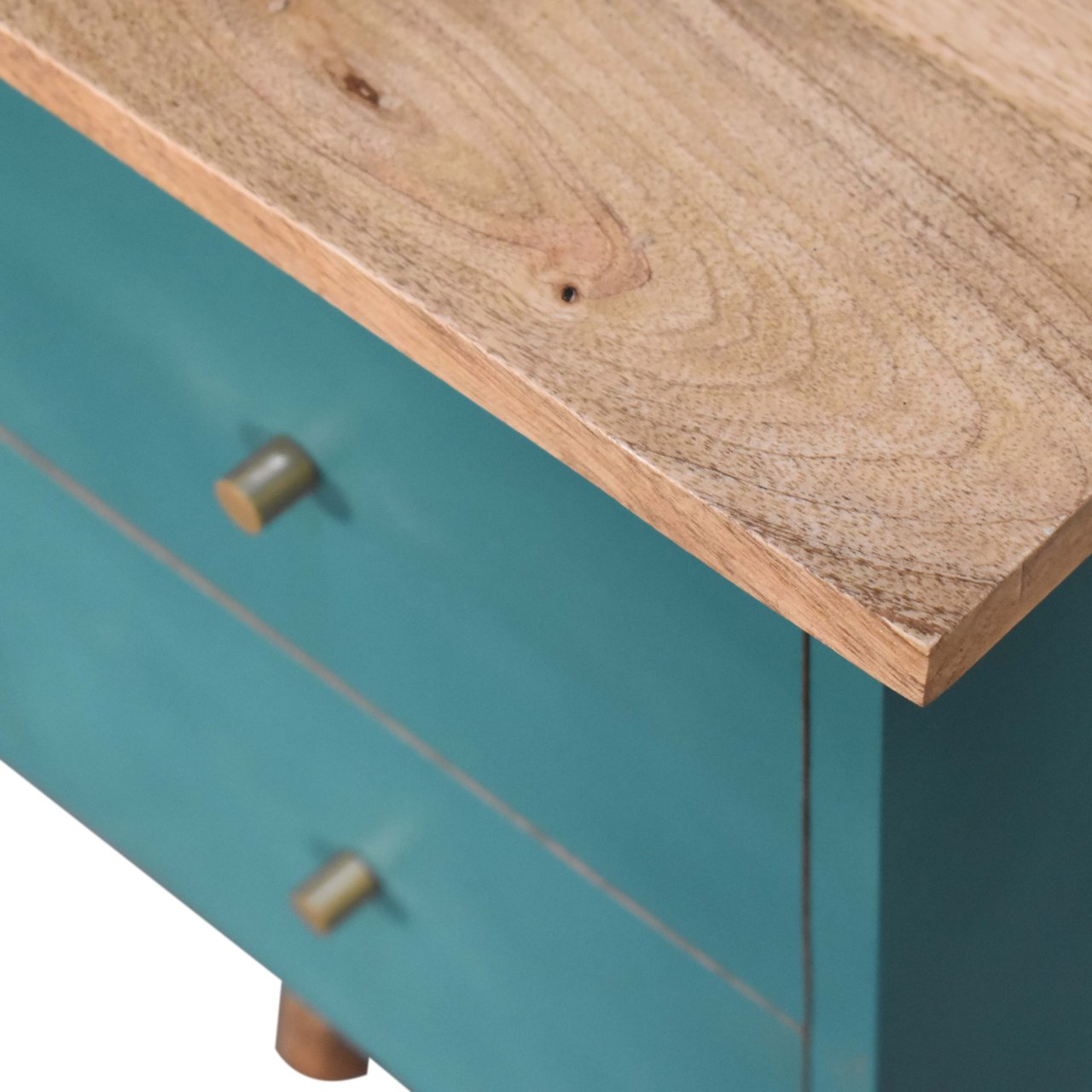 Teal Hand Painted Bedside - Image 5
