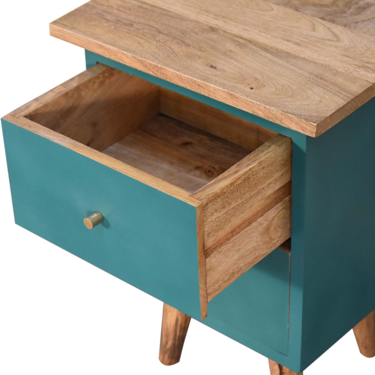 Teal Hand Painted Bedside - Image 6