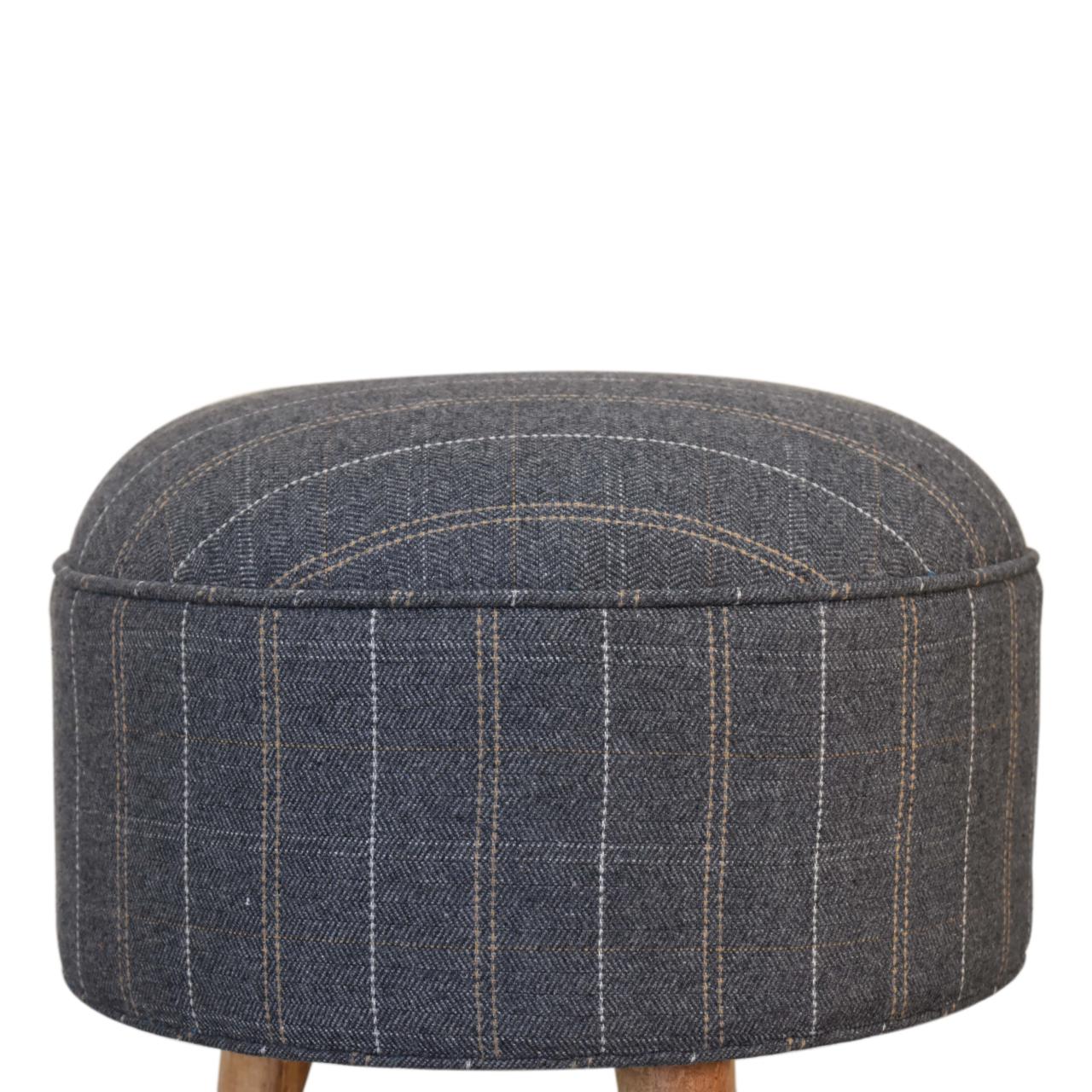 Pewter Tweed Nordic Style Footstool - Image 3