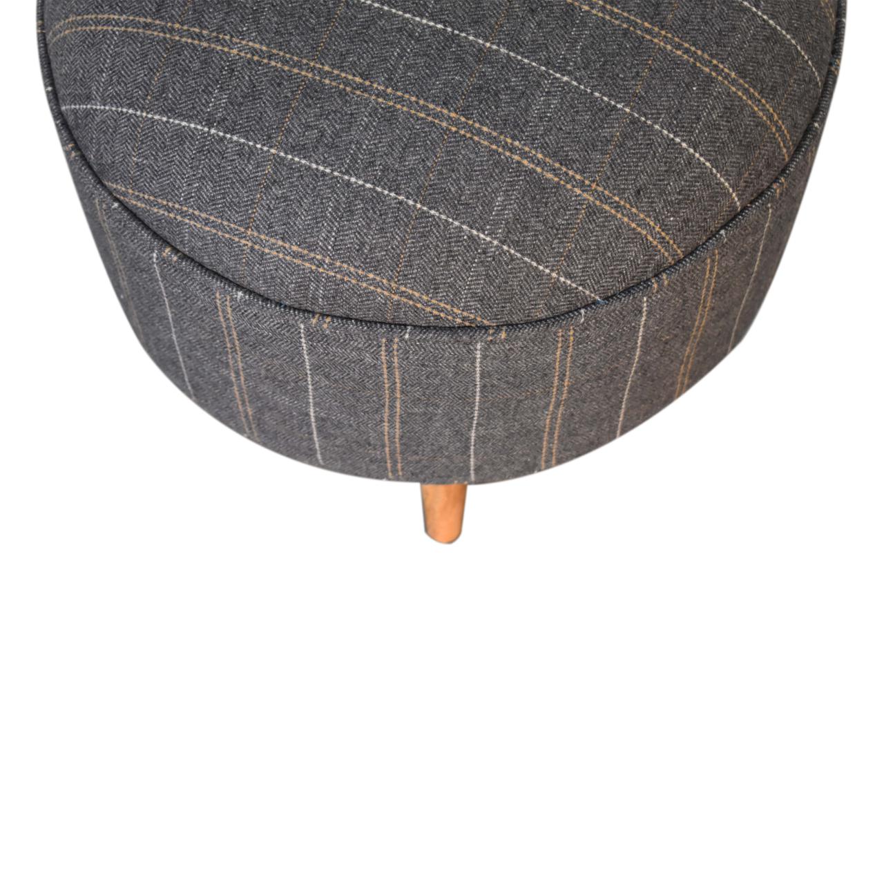 Pewter Tweed Nordic Style Footstool - Image 4