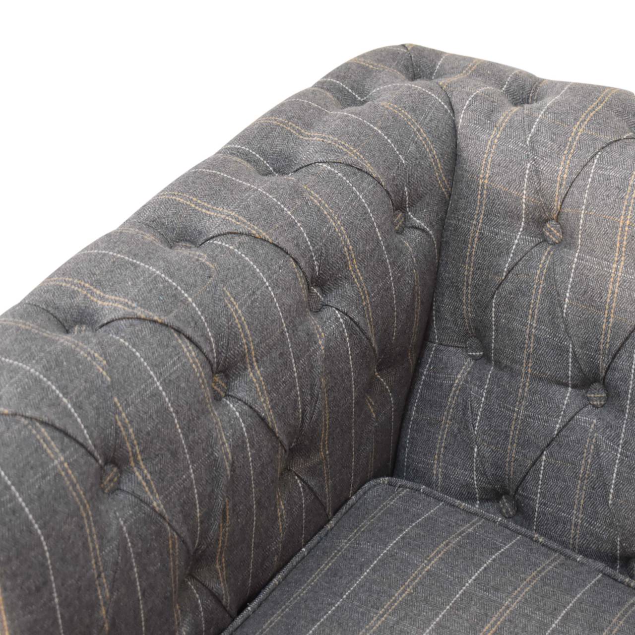 Pewter Tweed Chesterfield Armchair - Image 6