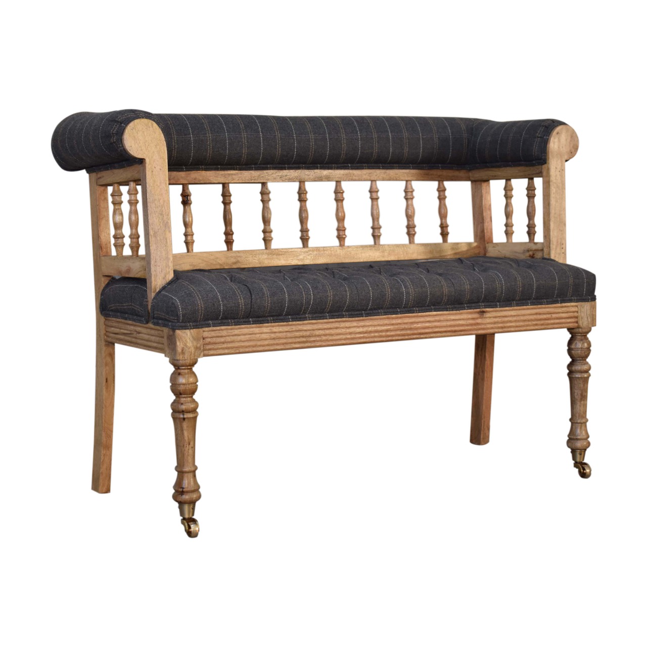 Pewter Deep Button Hallway Bench - Image 2