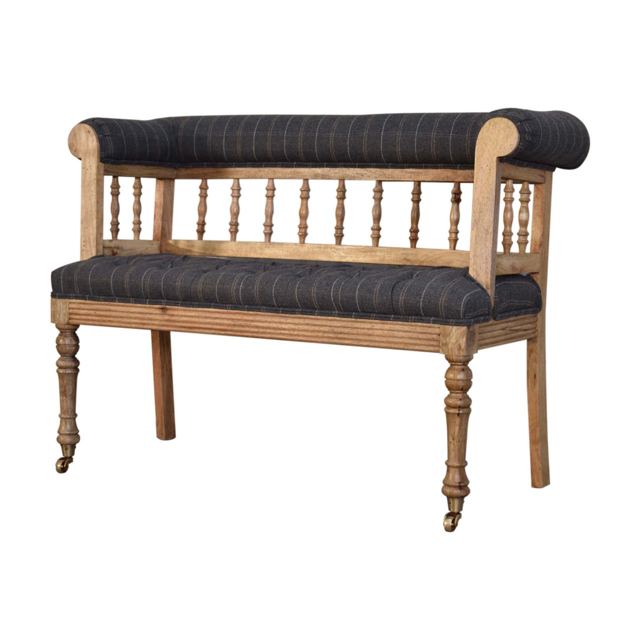 Pewter Deep Button Hallway Bench - Image 3