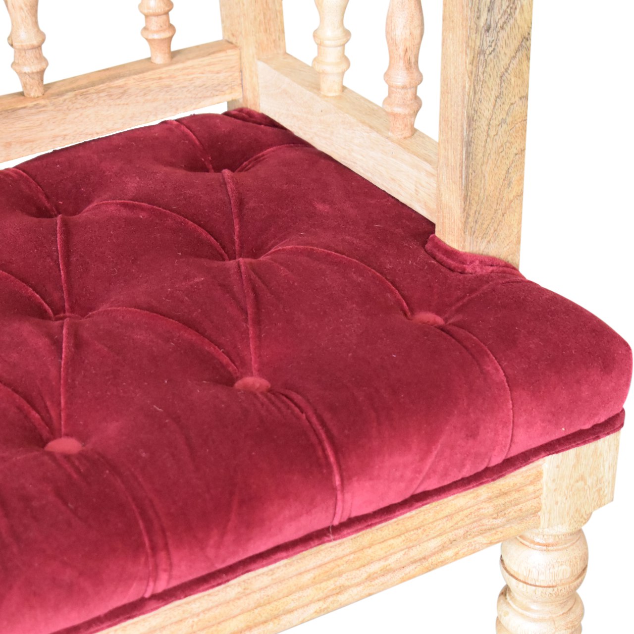 Wine Red Mini Deep Button Bench - Image 6