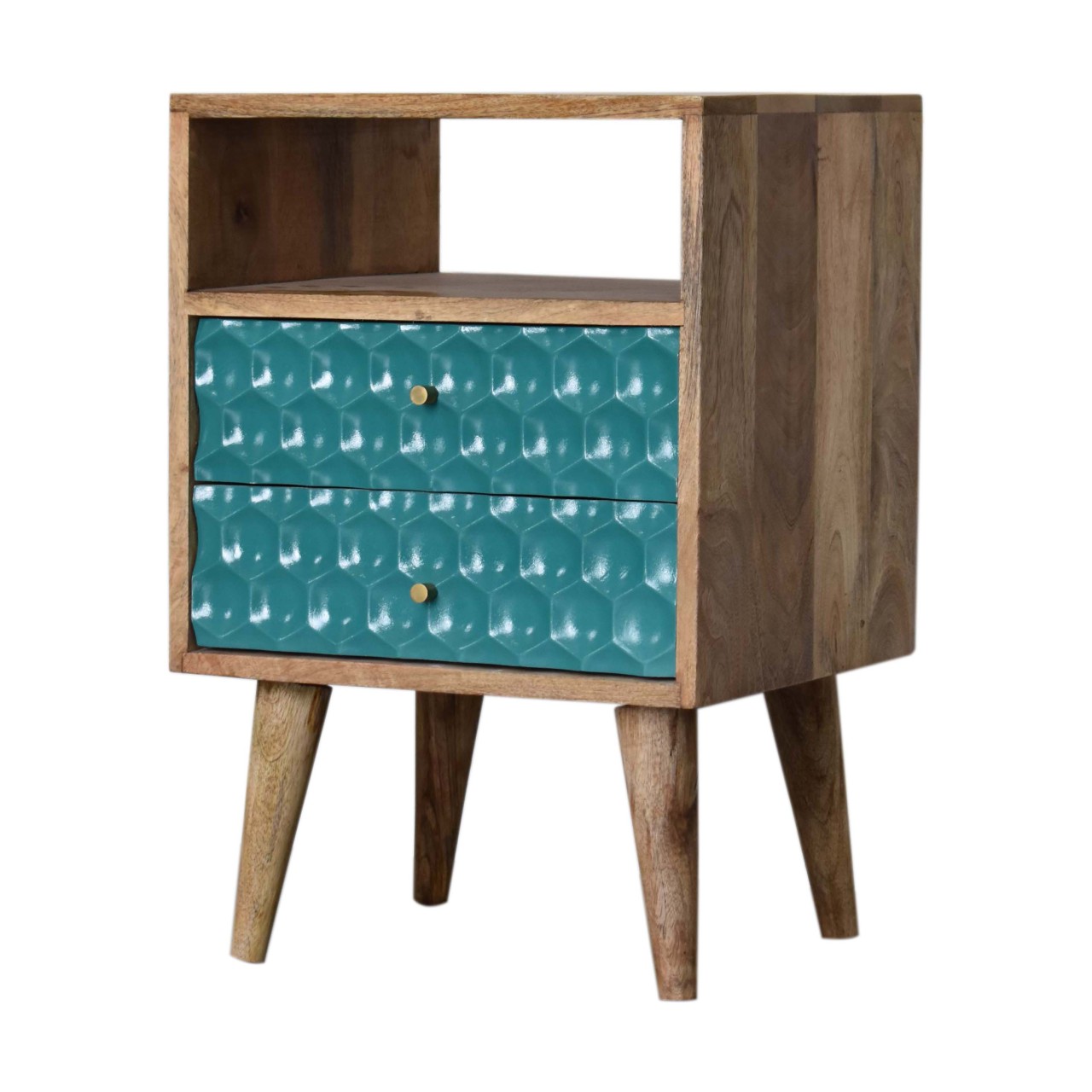Honeycomb Teal Open Slot Bedside - Image 3