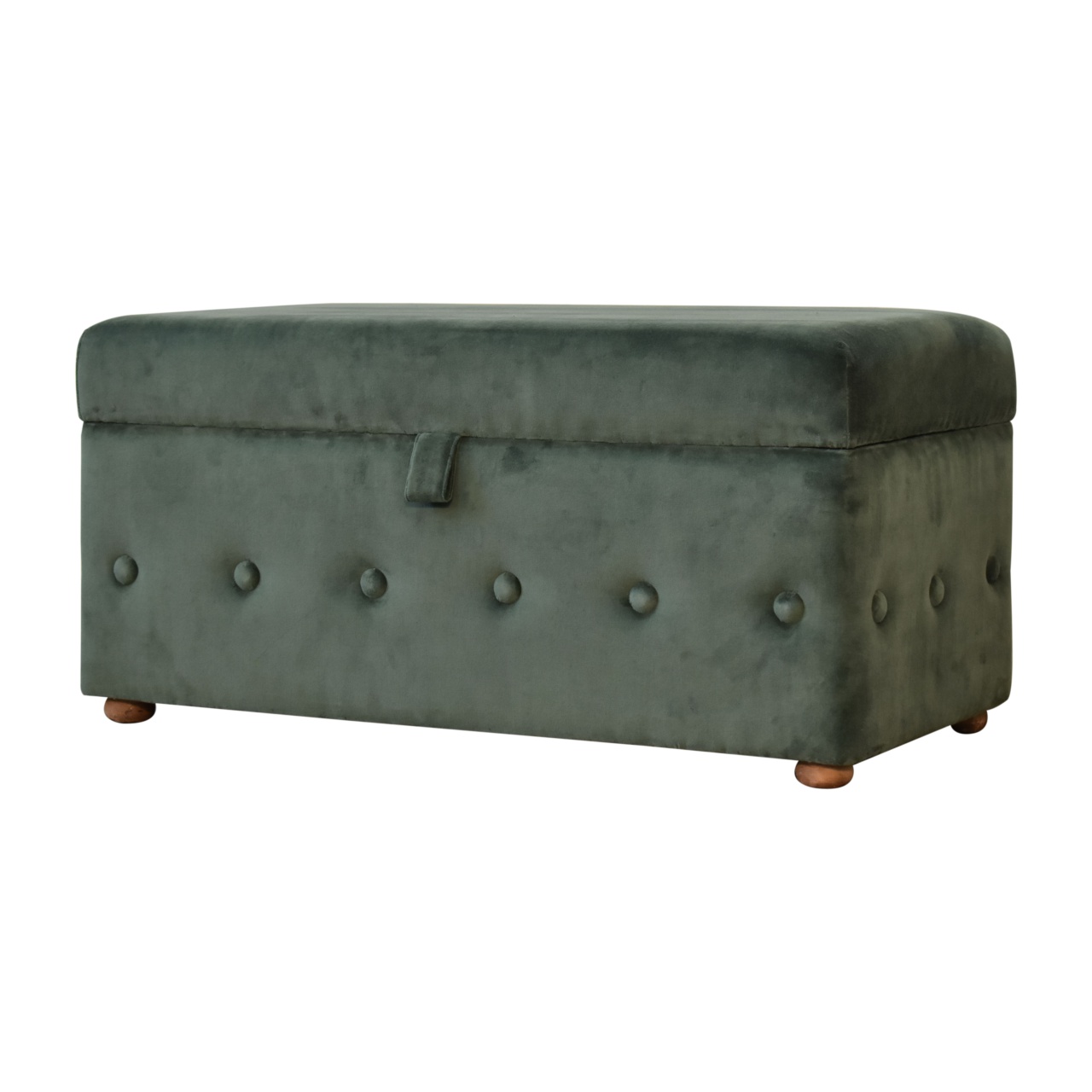 Emerald Velvet Lid-up Ottoman - Image 2