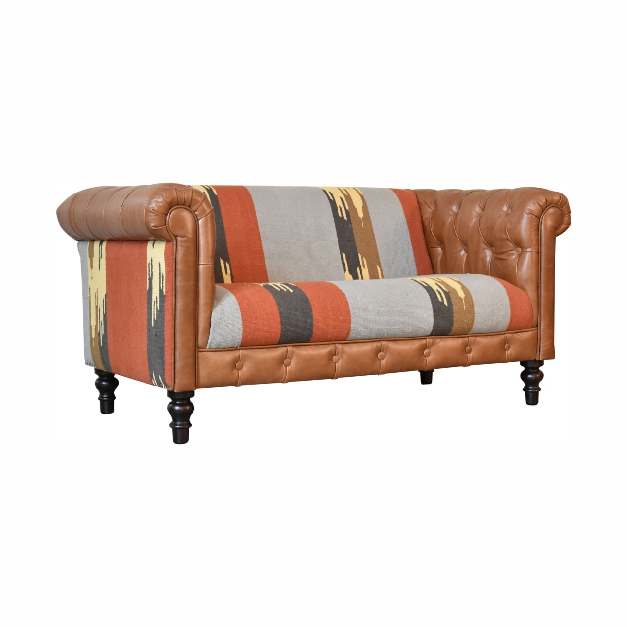 Durrie & Leather Mixed Sofa - Image 2