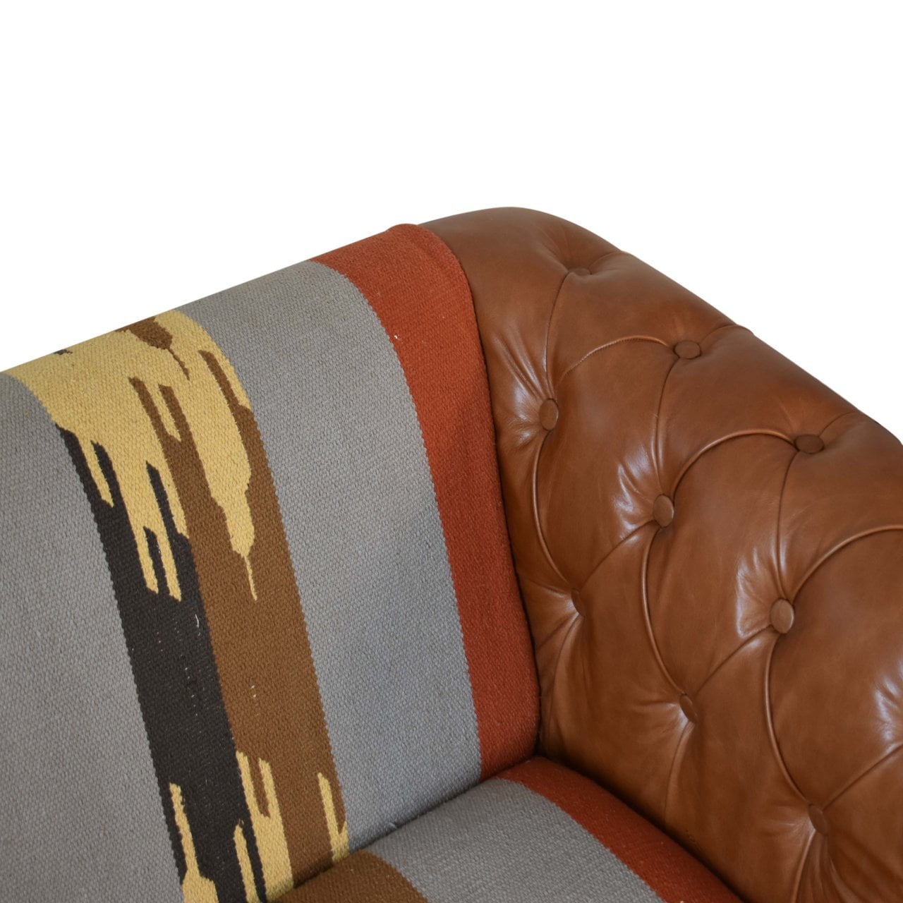 Durrie & Leather Mixed Sofa - Image 4