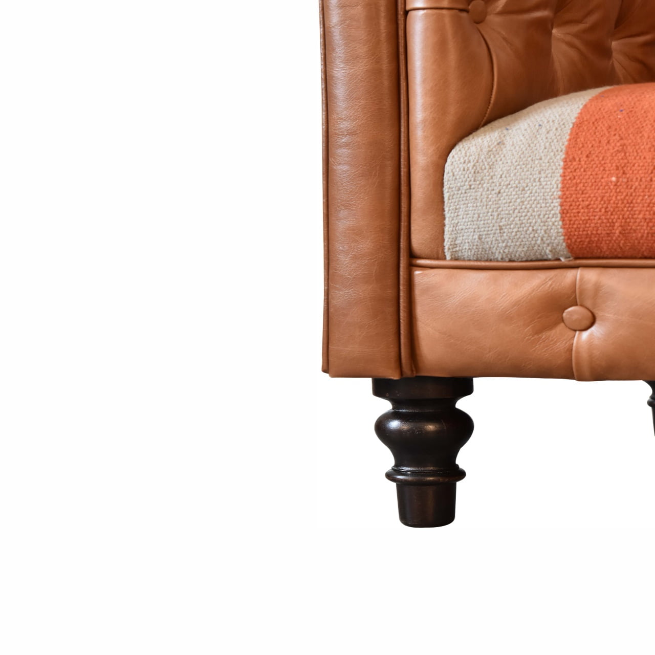 Durrie & Leather Mixed Sofa - Image 7