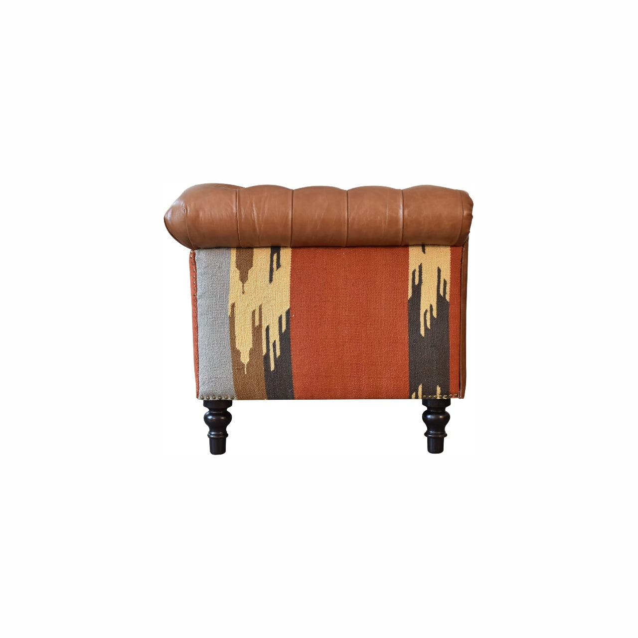 Durrie & Leather Mixed Sofa - Image 8