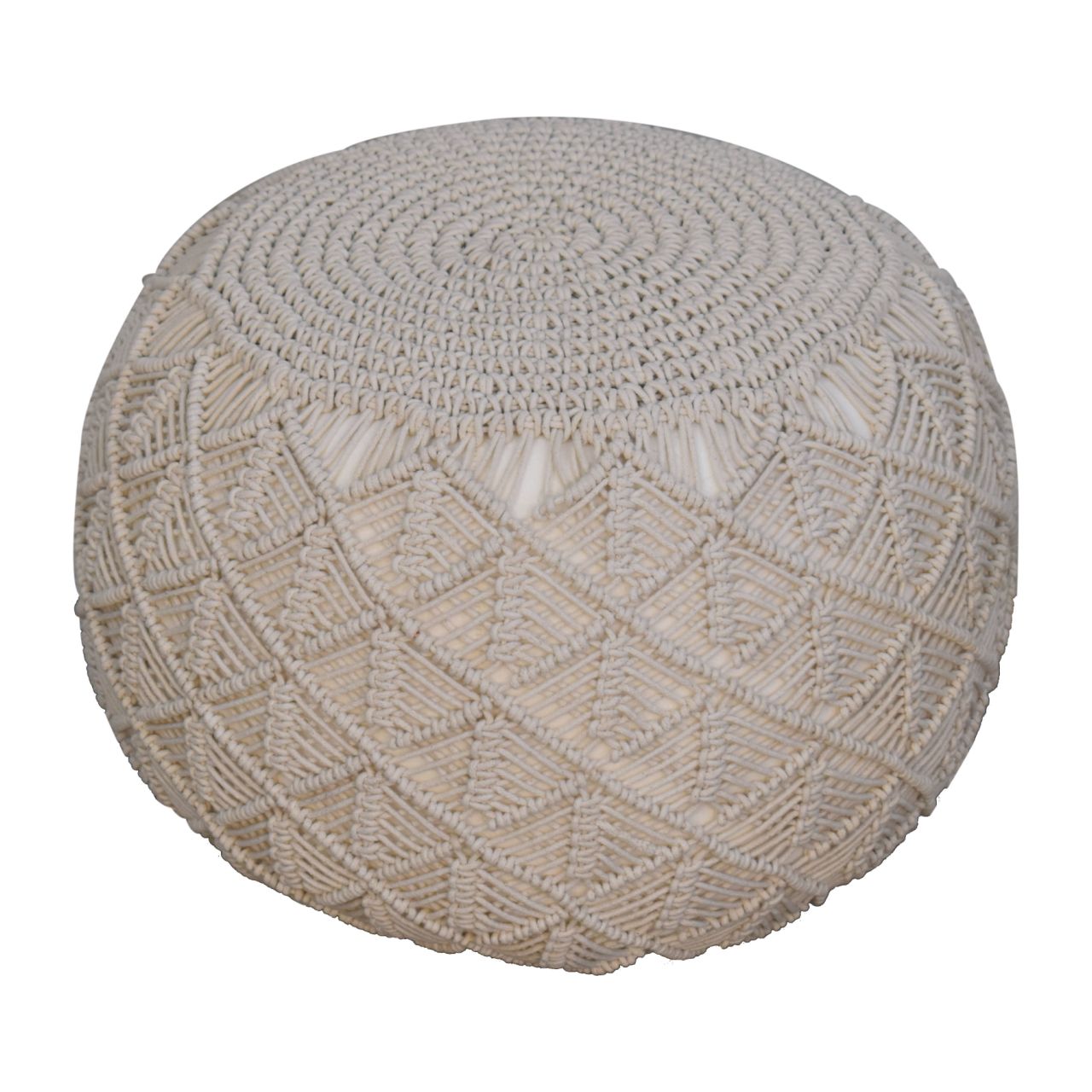 Ansley Cream Pouffe - Image 2