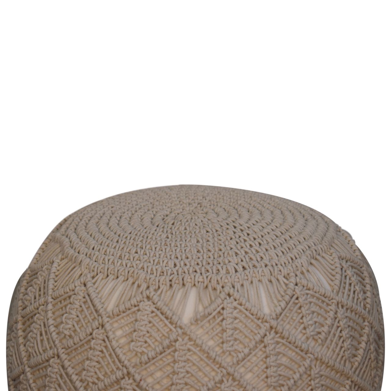 Ansley Cream Pouffe - Image 3