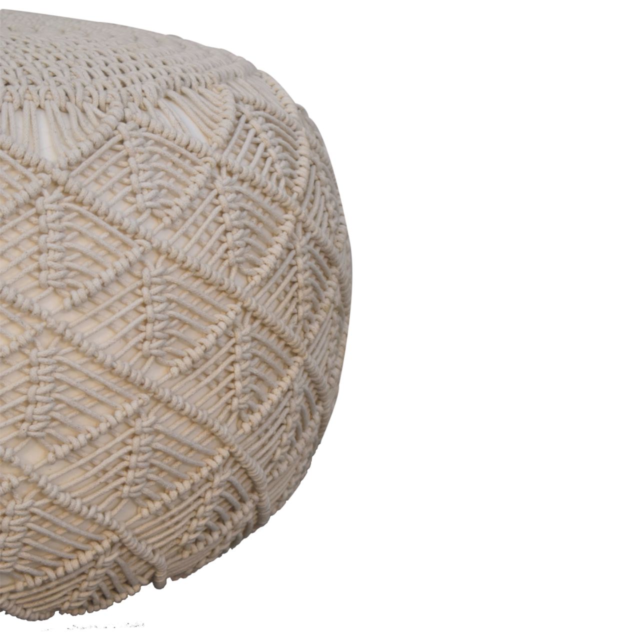 Ansley Cream Pouffe - Image 4