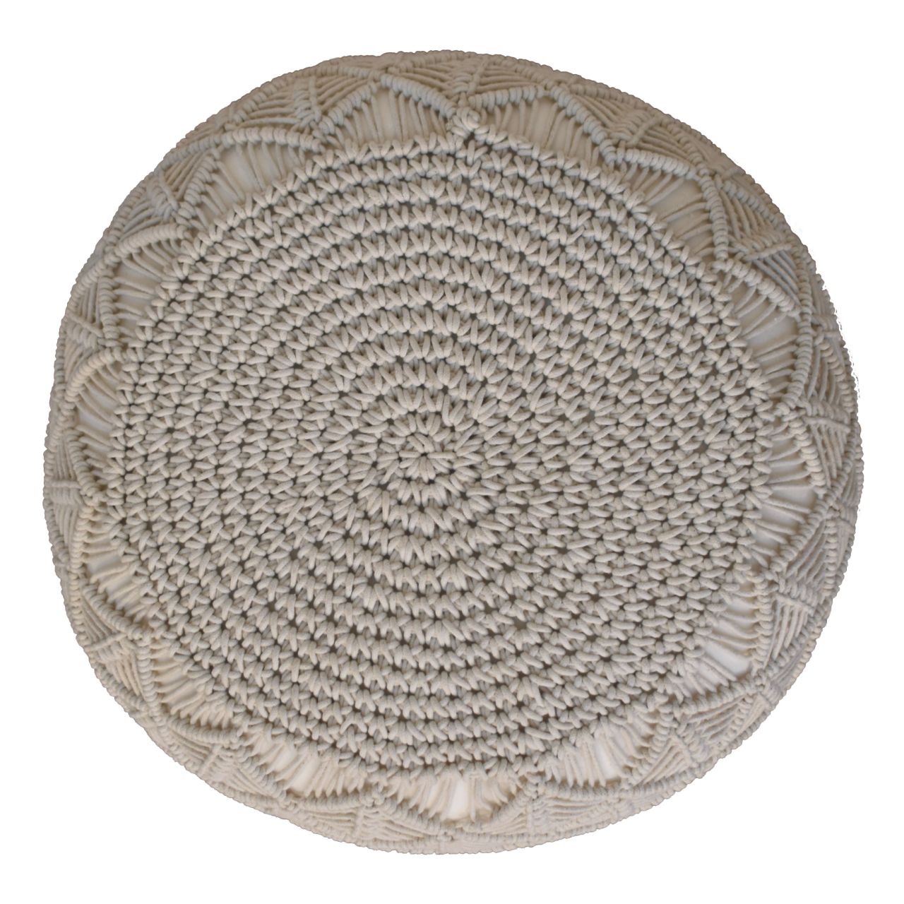 Ansley Cream Pouffe - Image 5