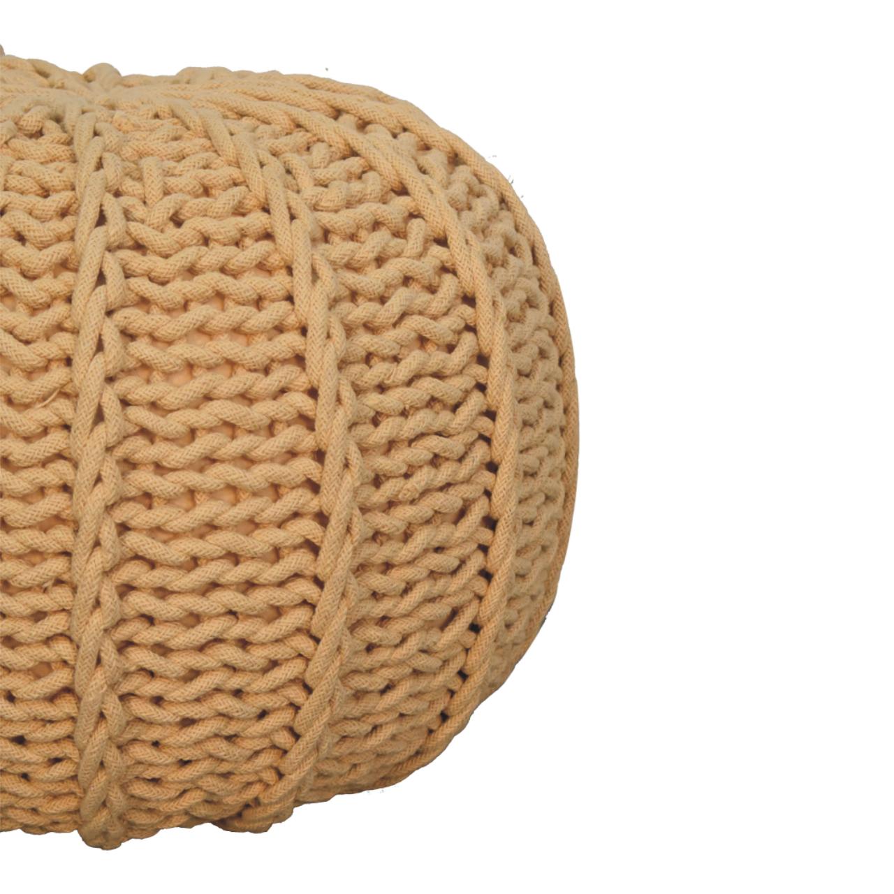 Brown Cable Pouffe - Image 4