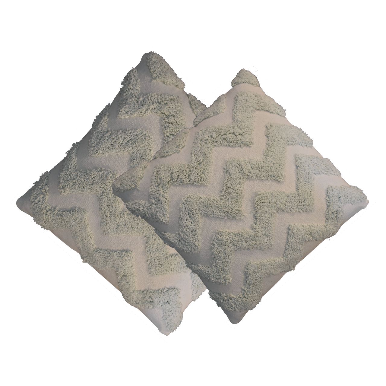 Sage Green Zig-zag Cushion Set of 2 - Image 2