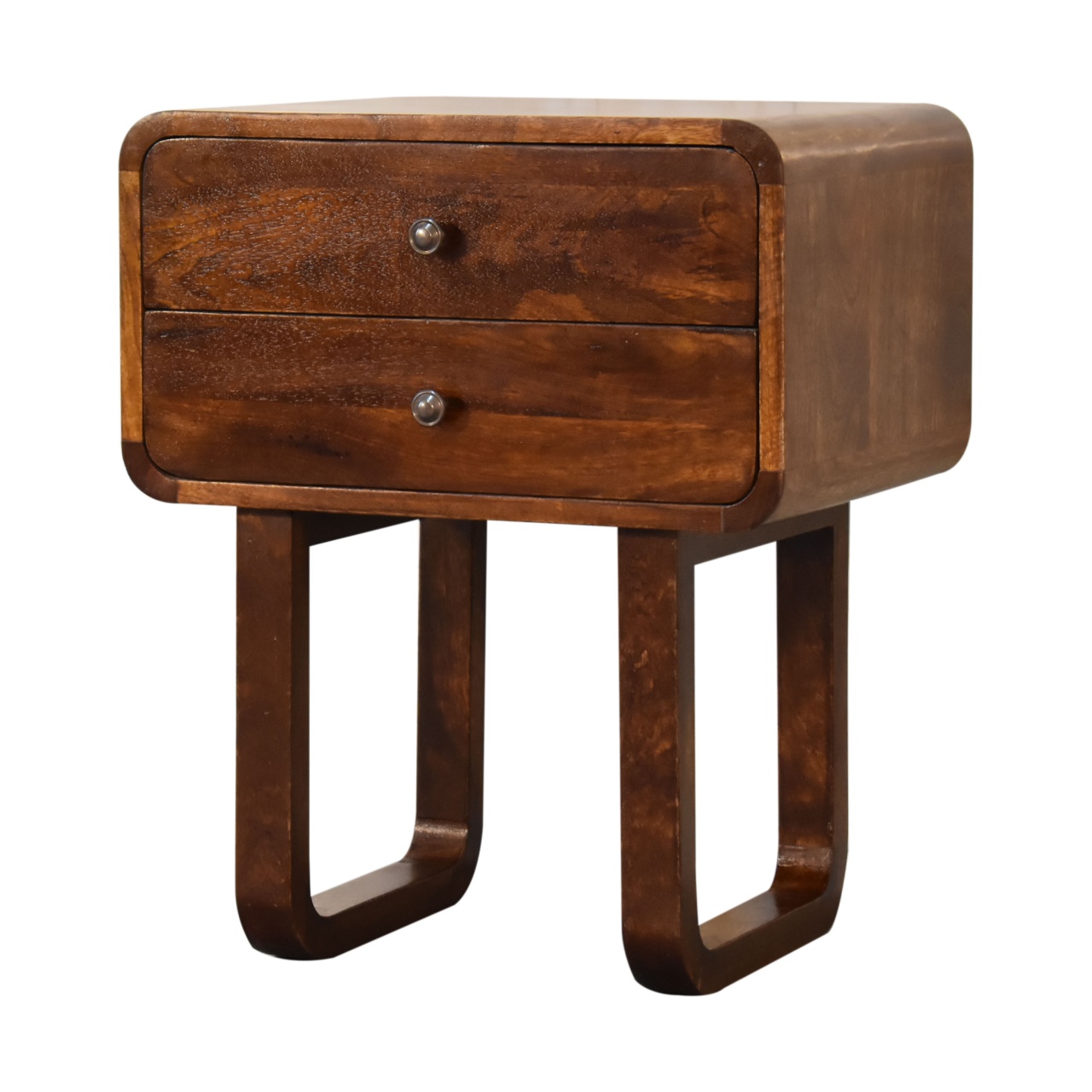 U-Curved Chestnut Bedside - Image 2