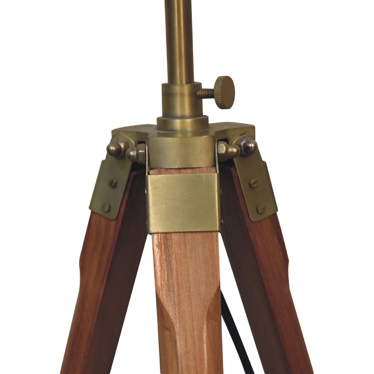 Fixed Brass Plated Tripod Floor Lamp - Image 2