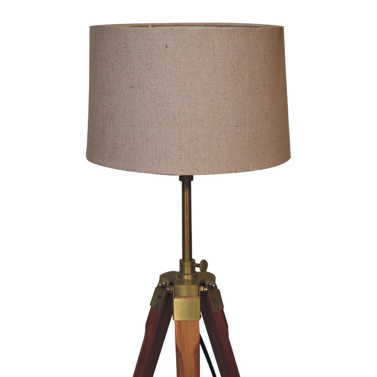 Fixed Brass Plated Tripod Floor Lamp - Image 3