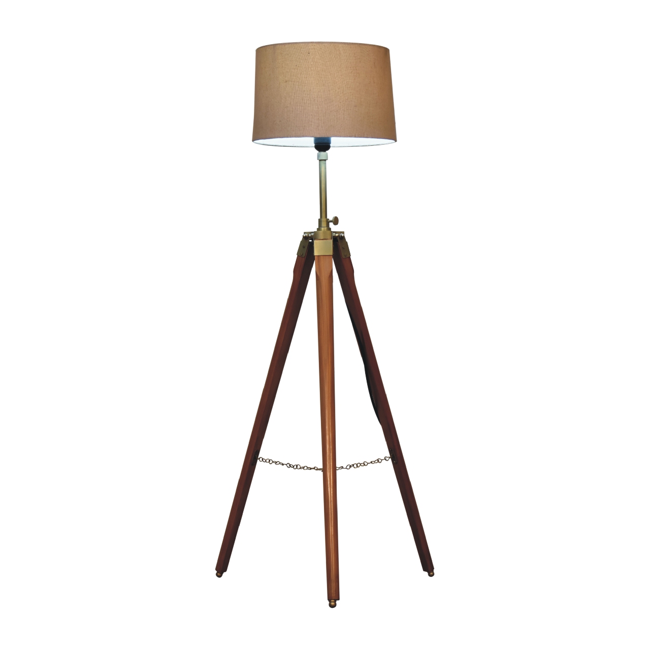 Fixed Brass Plated Tripod Floor Lamp - Image 5