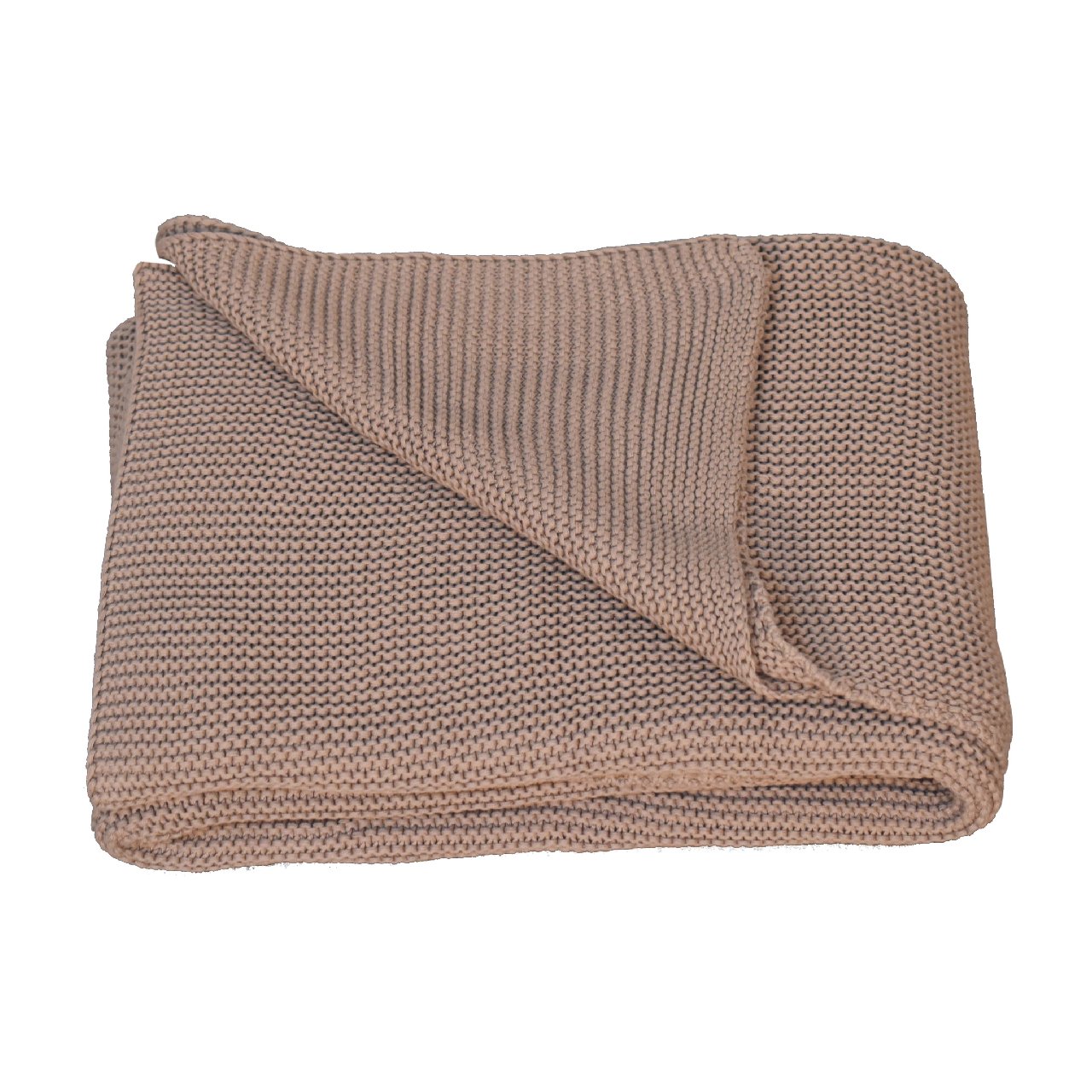 Double Bed Size Beige Knitted Throw - Image 4