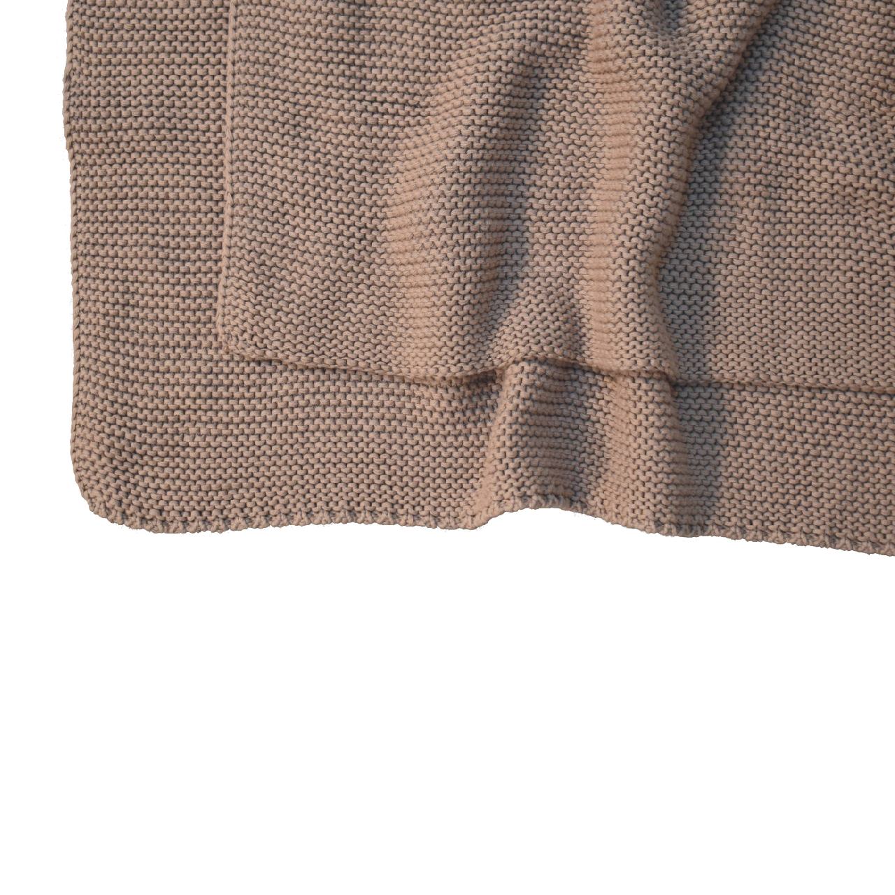 Double Bed Size Beige Knitted Throw - Image 5
