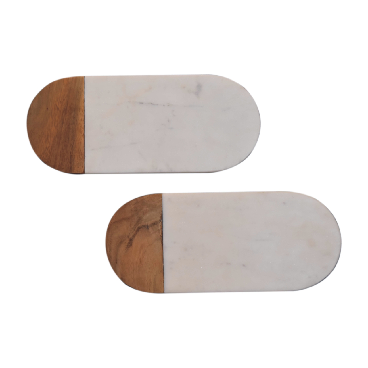 White Marble and Wood Chopping Board - Image 2