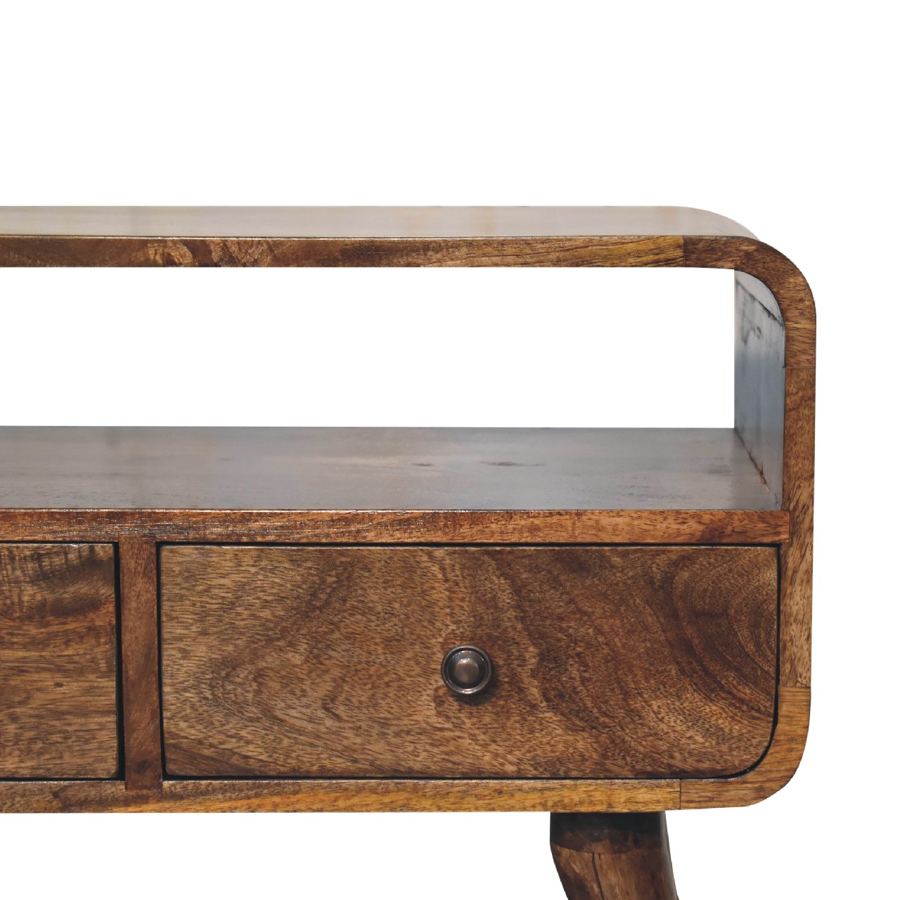 Mini Grey Washed Curved Media Unit - Image 4