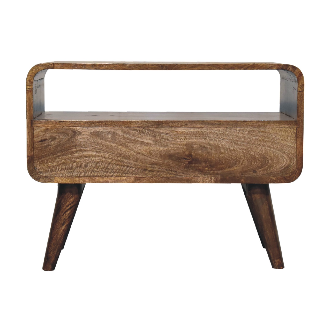 Mini Grey Washed Curved Media Unit - Image 9
