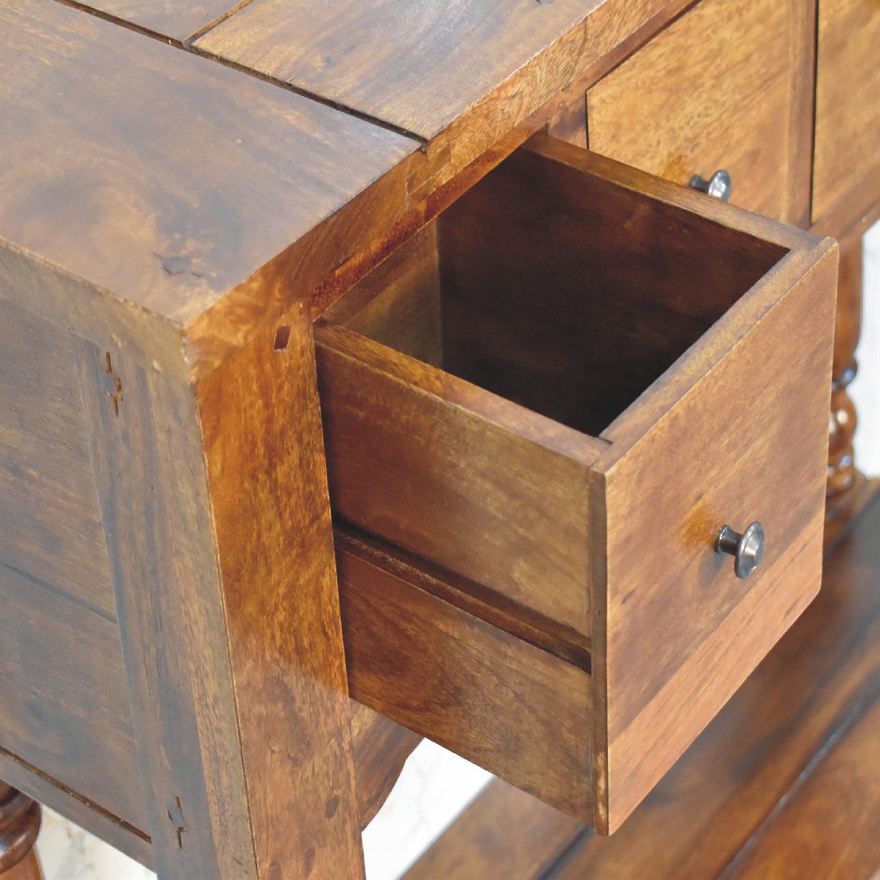 Chestnut 4 Drawer Console Table - Image 5