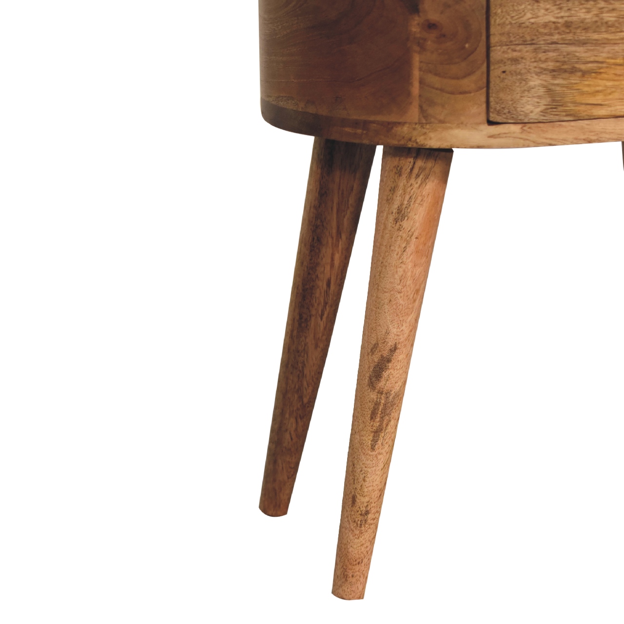 Mini Oak-ish Rounded Bedside Table - Image 7