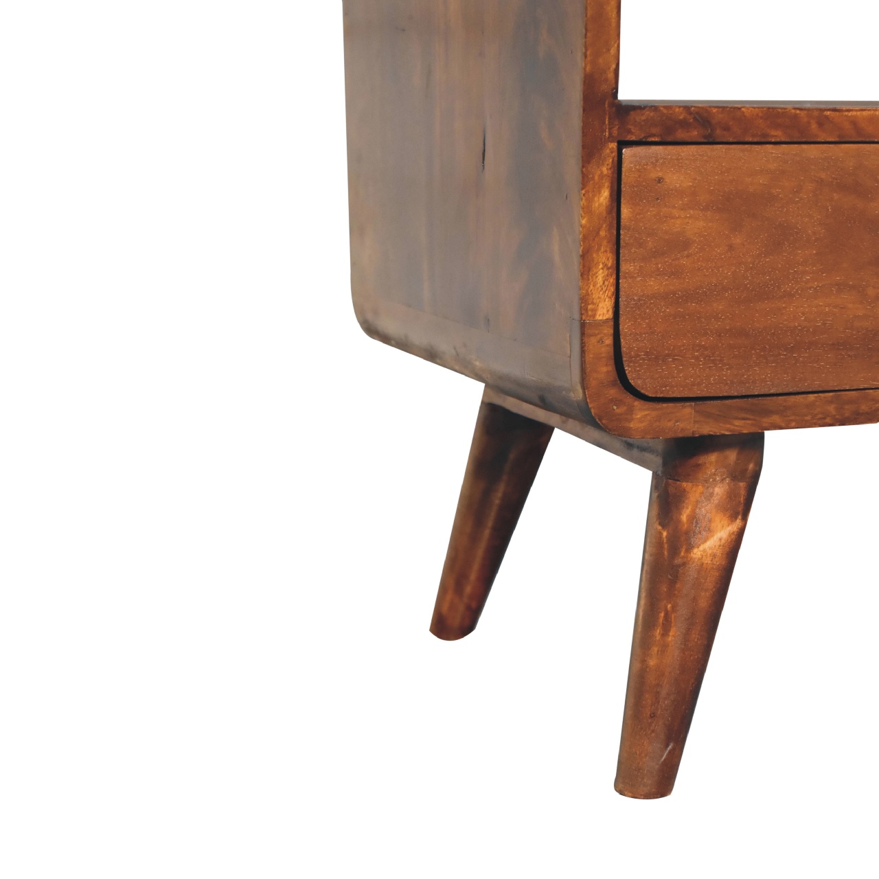 Curved Chestnut Low Bookcase - Image 7