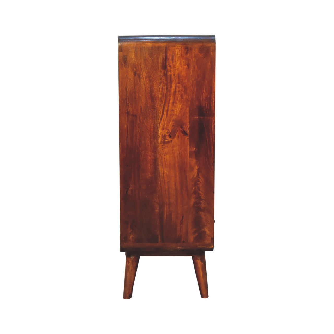 Curved Chestnut Low Bookcase - Image 8