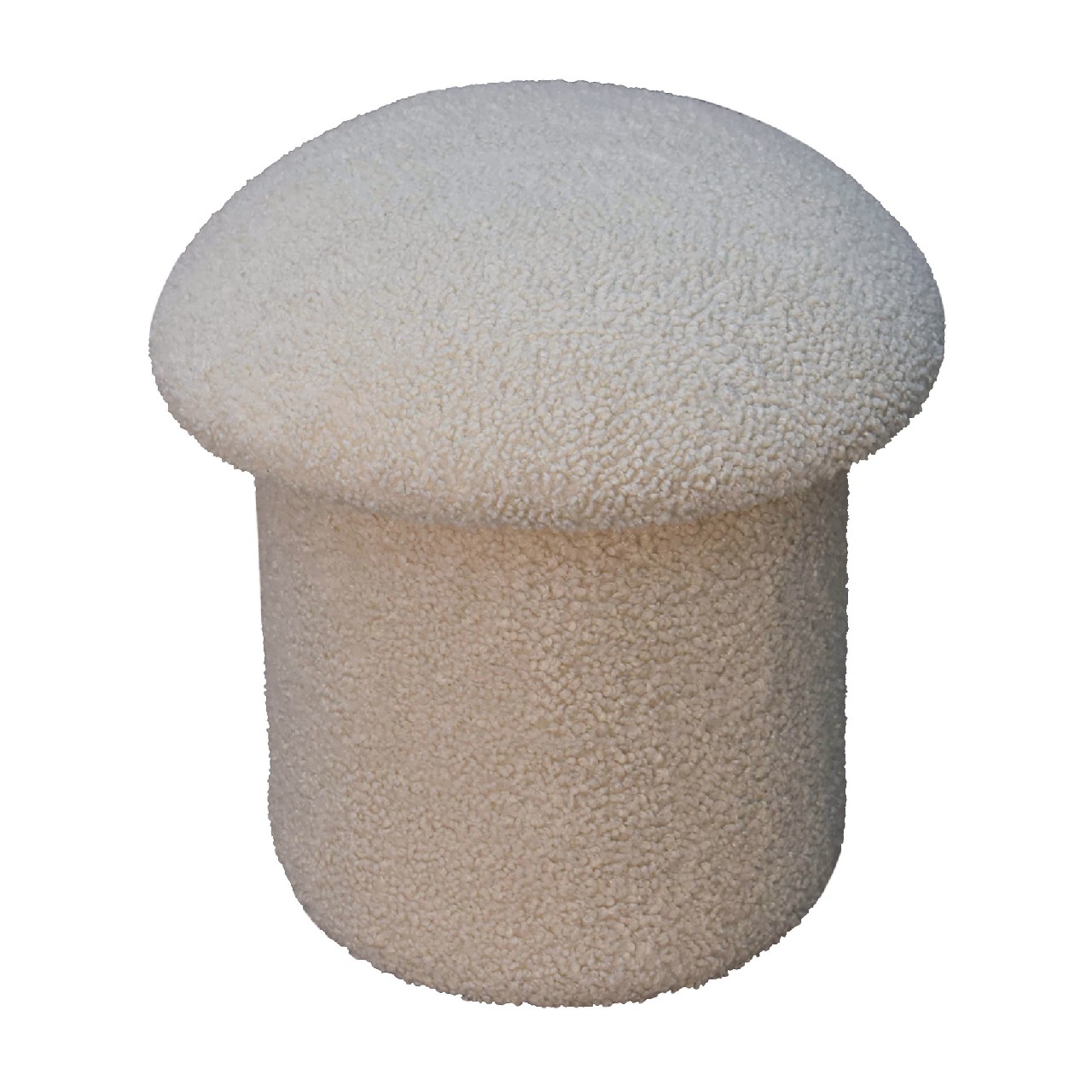Cream Boucle Mushroom Footstool - Image 2