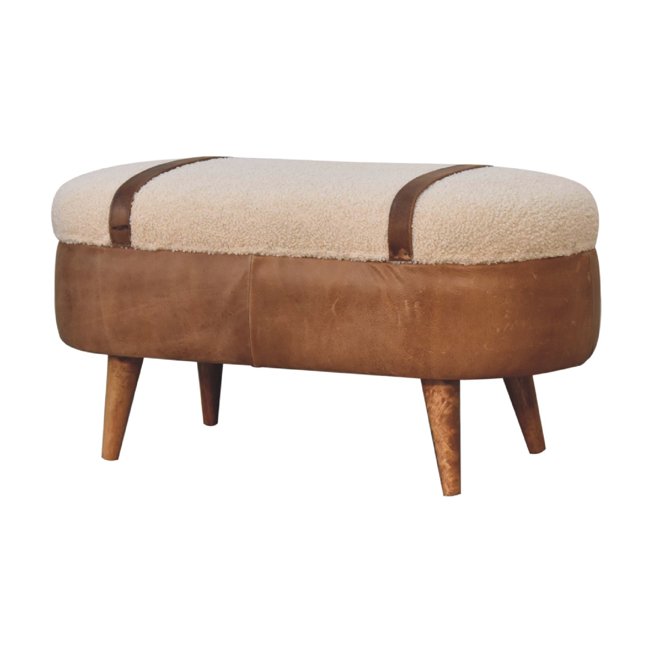 Tan Buffalo Boucle Nordic Bench - Image 2