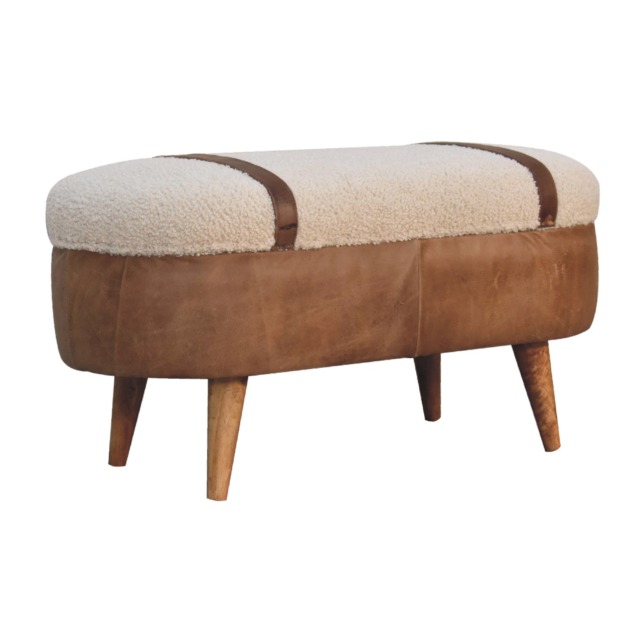 Tan Buffalo Boucle Nordic Bench - Image 3