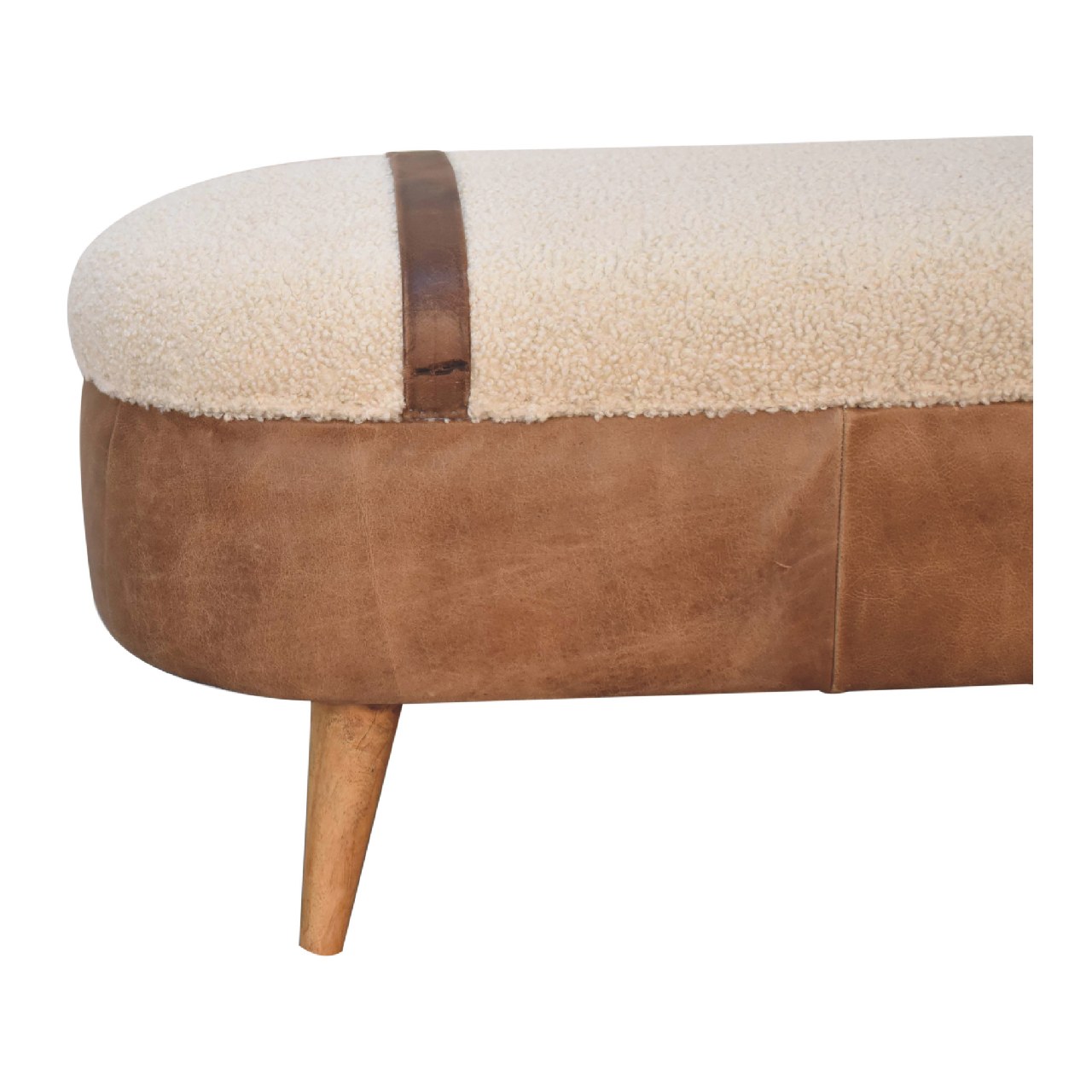 Tan Buffalo Boucle Nordic Bench - Image 4