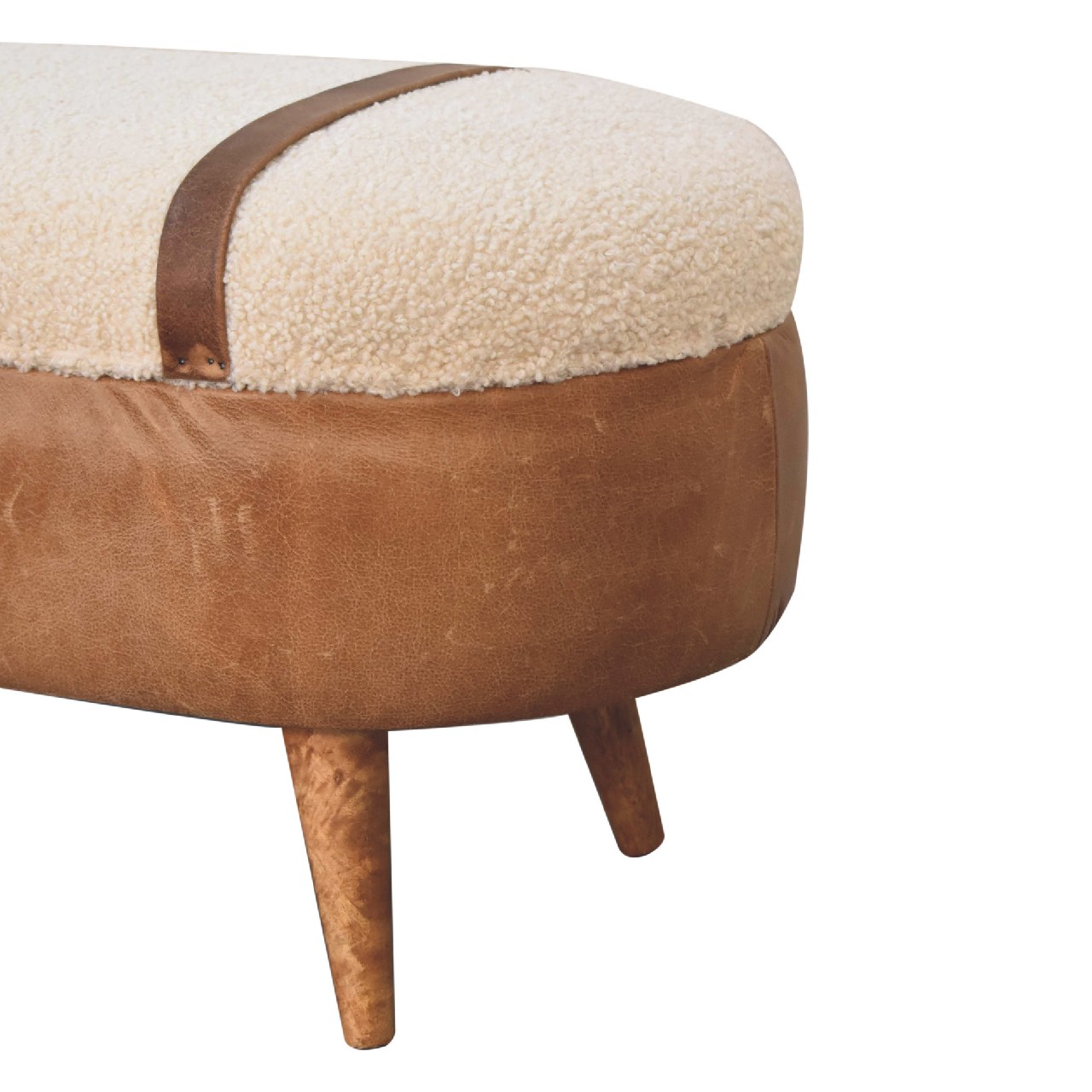 Tan Buffalo Boucle Nordic Bench - Image 5