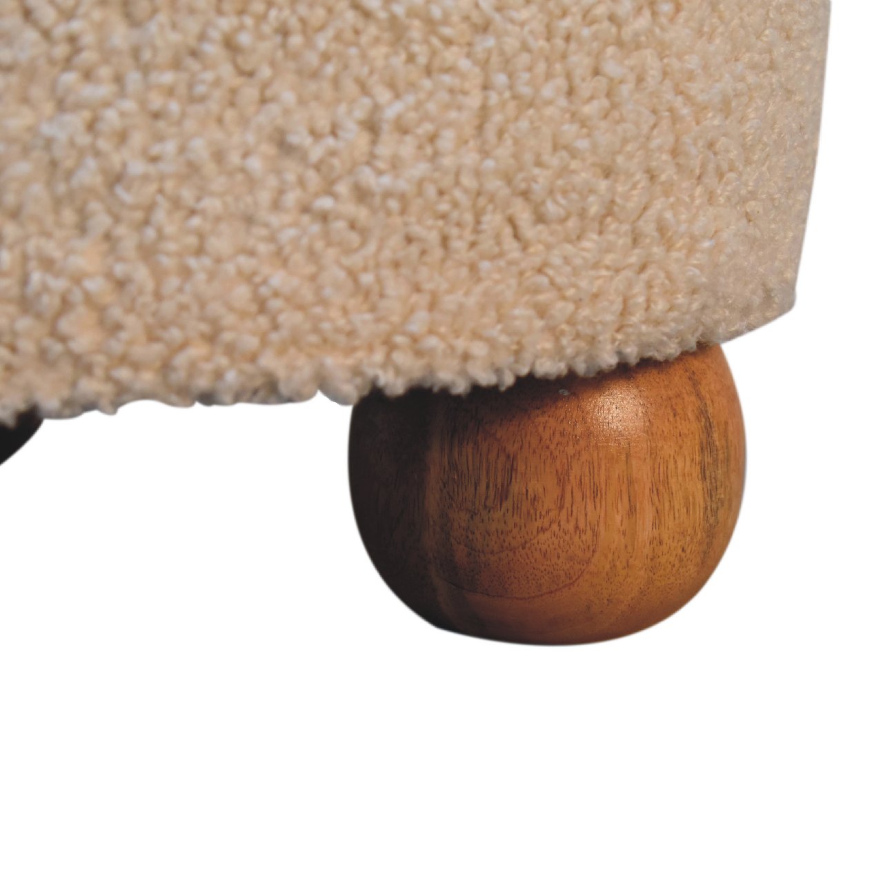Cream Boucle Buffalo Footstool - Image 5