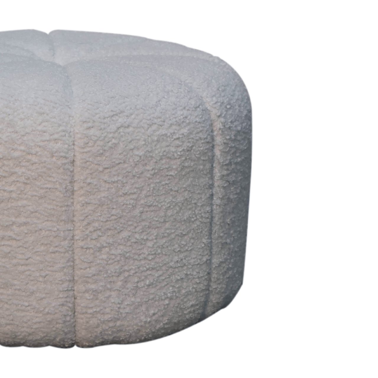 White Boucle Circus Footstool - Image 3