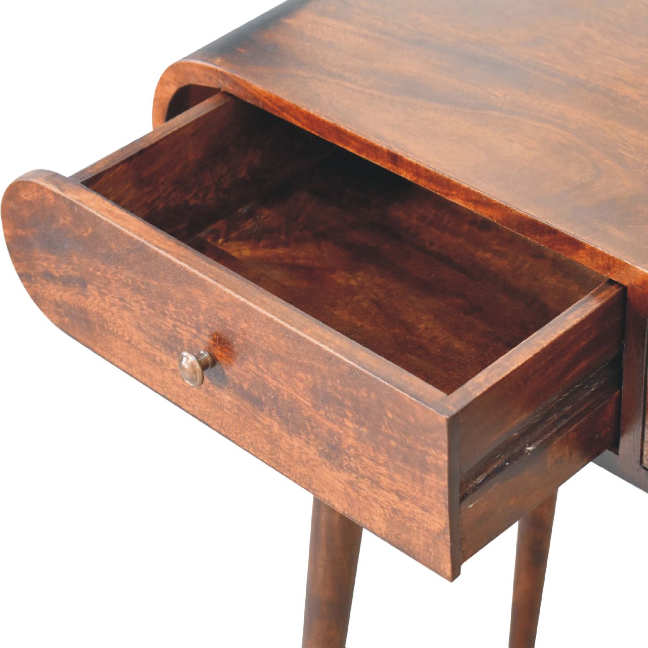 Light Walnut Curved Edge Console Table - Image 6