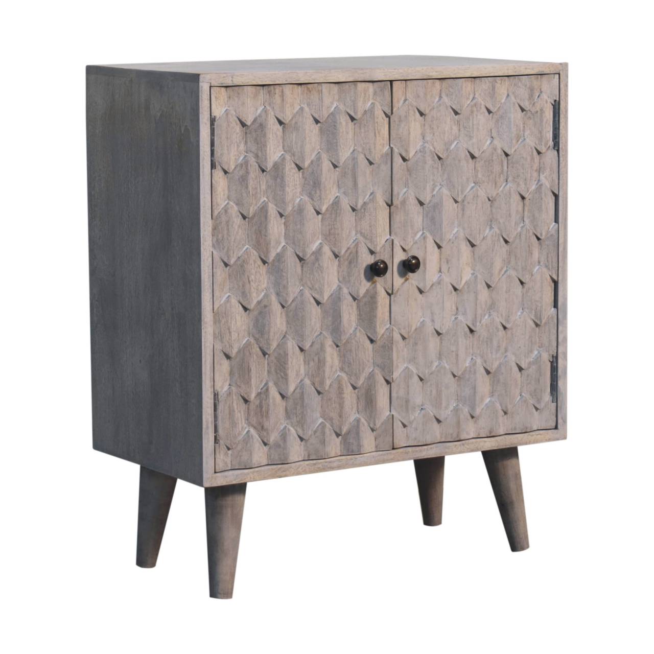 Mini Pineapple Carved Stone Finish Cabinet - Image 3