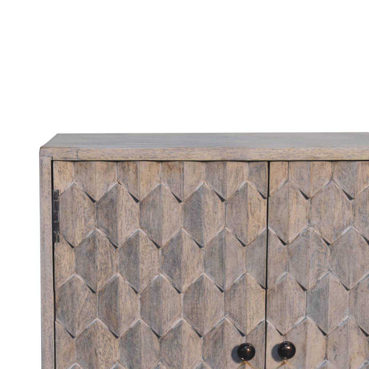 Mini Pineapple Carved Stone Finish Cabinet - Image 4